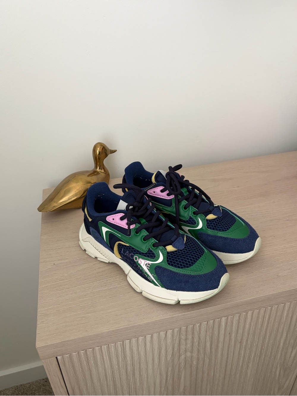 Lacoste l003 neo Navy Green Pink Lightweight Sneakers - Picture 3 of 3